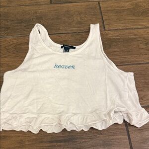 Forever 21 White Ruffle Crop Top